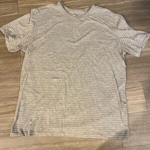 Daniel Buchler Shirt Men`s  Size XL Extra Large Gray White striped Short Sleeve